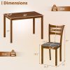 product-open-73a8ed480acc4be193279137b587a9c8-goods 5pcs Compact Dining Table Set for 4 with Solid Rubber Wood Frame & Linen Upholstered Chairs - Space-Saving Rectangular Kitchen Table Suitable for Small Apartments, Breakfast Nook, Modern Farmhouse or Minimalist Furniture,