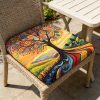 product-open-73df3f2d5e414fb3ab585c2d645cad06-goods 1pc Spiral Flower Tree Pattern Courtyard Chair Seat Cushion, Indoor And Outdoor Seat Cushions, Back Cushions, Size 19.7*17.7*1.57inch, Suitable for Garden Chairs, Office Chairs And Floor Seats. Soft And Comfortable
