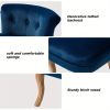 product-open-74137f19093b43ab8be81fde5a0d56f4-goods Navy Velvet Vanity Stool with Low Back - Modern Upholstered Makeup Chair with Solid Wood Legs, Assembly Compact Dressing Table Chair Suitable for Women & Girls, Bedroom, Living Room, Dressing Table - Stylish Chair
