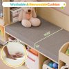 Bookshelf Featuring a Cozy Reading Corner, Wooden Organizer for Storage Equipped with a Chalkboard And Bench, Ideal Reading Nook for Boys And Girls, Shelf Suitable for Bedroom, Nursery, Or Playroom, Crafted from Natural Oak