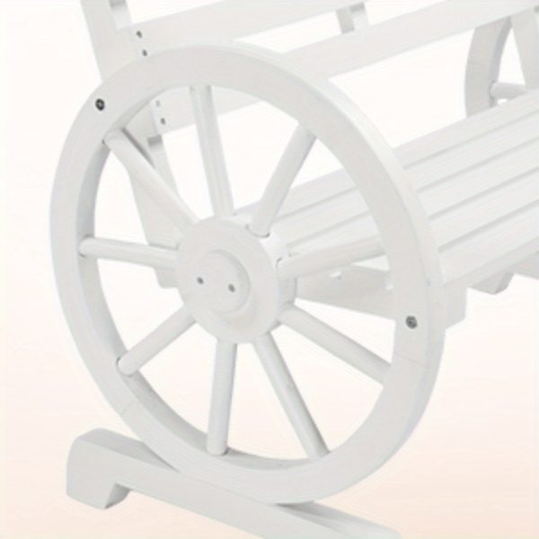product-open-759e4e3a49e54f50b513769d0f5b236b-goods 41.5in Fir White Carbonized with Wooden Wheels Wooden Bench