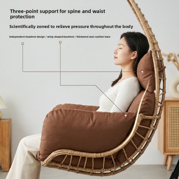 [Hanging Basket Cushion] Ergonomic High-Rebound Filling Hanging Basket Cushion, Cloud-Like Enveloping Feel, Thick and Plump, Specialized Seat Cushion for Hanging Chairs, Hanging Basket Not Included