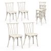 product-open-75f8ec18023d4198addc592e4164b0ba-goods Plastic Outdoor Dining Chairs Set of 4/8, Stackable Patio Chairs with Wicker Backrest, Waterproof Indoor Outdoor Kitchen Chairs, 400 Lbs Weight Capacity, Farmhouse Brown/Black/White Wedding Party Banquets Waiting Chairs