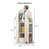 product-open-76631b30ceb74782a4d4c77c5a97f362-goods 4-Tier Rotating Bookshelf, 360° Display Book Shelf, Floor Standing Bookcase, Children's Bookshelves for Bedroom, Living Room, Study Room ( WHITE Color)