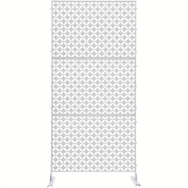 product-open-76a4aac3951346978dca24eb17f16617-goods Standalone Decorative Privacy Screens for Outdoor And Indoor Use, Suitable for Patios, Decks, Balconies, Porches, Living Rooms, And Bedrooms (White-Coin)