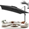 product-open-76dd2236412a4435af500ced1a675609-goods 10ft Heavy-Duty Outdoor Cantilever Parasol with, Large Rectangular Offset Umbrella - 360° Rotating Canopy, Tilt Mechanism & Heavy-Duty Aluminum Frame for Patio, Deck, Balcony, Pool (Compatible with most roofs)