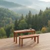 product-open-7744d213e683492da0fa72dc7c214285-goods 2pcs Solid Wood Outdoor Bench Set, Backless Patio Bench with Slatted Surface, Outdoor Wooden 2-Person Bench for Park, Porch, Garden, Indoor Shoe Bench, Supports Up to 330 LBS Each
