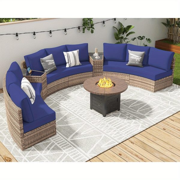 product-open-77c7d42ae9fc428e862665730fdadaa4-goods Patio Furniture Set 3-Seater/9-Seater Half Moon Sectional Outdoor Sofa with Cushions And Wedge Table for Patio Pool Balcony