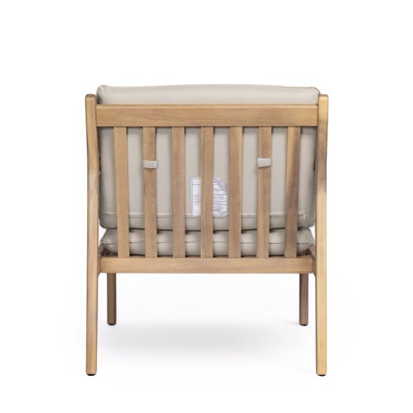 product-open-7839d9a44b0b4eb989b85028d53a9456-goods Set of 2 Acacia Wood Armchairs | Light Teak Patio Club Chairs with Painted Frame, PVC Material