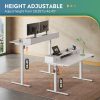 product-open-78fd2caf960f4b61a7f1b72b30af5fad-goods 55×28 Inch Electric Standing Desk with Drawers | 3 Adjustable Height, Storage Shelf, Built-in USB Outlet, Memory Preset, Sit to Stand, Contemporary Style, White, Engineered Wood Top, Box Drawers, Floor Mount, by GALAXHERO