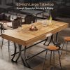 product-open-79ff16a8575749b29b44b63b1fcbf1cb-goods 63" Counter Height Dining Table with Metal Footrest, Rectangular Tall Kitchen Bar Pub Table, Industrial Home Bar Unit for Entertaining, Freestanding, Brown