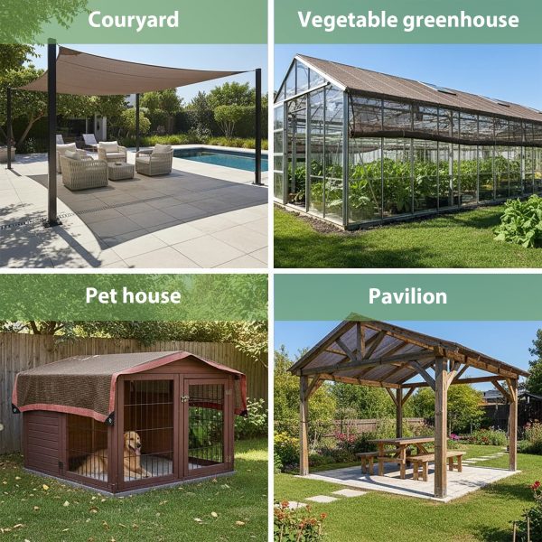 product-open-7a11457a771f400295b0fdc02ecb5ee4-goods Outdoor Shade Net - Brown, Uv-Resistant, Durable Canopy, Suitable for Travel, Picnics, And Pools - Available In Various Sizes.