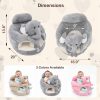 product-open-7ad4d92966f64dd0a789004bbcfd353d-goods Plush Elephant Baby Support Seat - Ultra-Soft Cushioned Infant Lounger with Grey & White Elephant Design, Tummy Time Bed for & Toddlers, Non-Toxic Soft Fabric, Ideal Gift for Christmas, Birthdays, (No Assembly Required