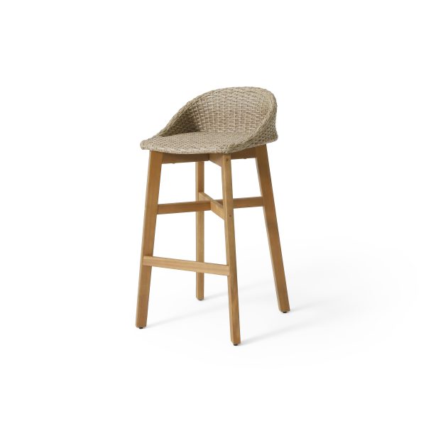 2pcs Set of Solid Wood Frame Rattan Backrest Bar Chairs, Elegant and Sturdy Tropical Style Party Counter Chairs, High Stool Dining Chairs, Suitable for Patio and Backyard Bars