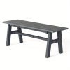 Iron Frame Teak Gray Green HDPE Bench 47in