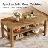 product-open-7cda9be0d2094debb62af70f7a27158f-goods 63-Inch Solid Wood Kitchen Island with Ample Storage Shelves, Farmhouse Style Kitchen Island Table with Seating, Counter Height Bar Table for Dining Room & Kitchen, Sturdy Construction & Easy to Assemble