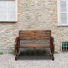 product-open-7d560c1235904b45b7ec668a4b202231-goods 41.5in Fir White Carbonized with Wooden Wheels Wooden Bench