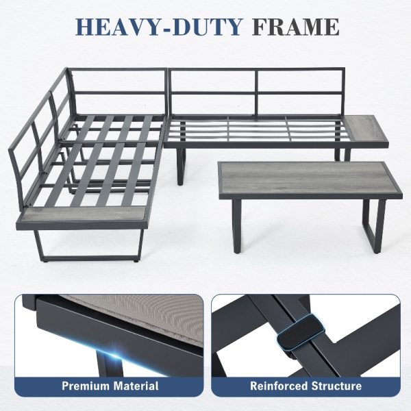 product-open-7e90c19030bb4d17989e67c31d0580ef-goods 4pcs Outdoor Conversation Set with Coffee Table, Outdoor Patio Furniture for Garden, Balcony, Poolside, Courtyard & Backyard, Weather-Resistant