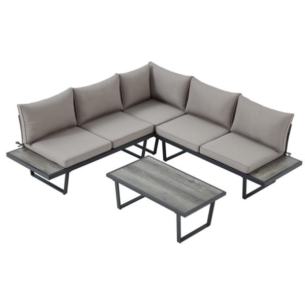 product-open-7e966cb4b4f84362b8a95b9906e07f88-goods 4pcs Outdoor Conversation Set with Coffee Table, Outdoor Patio Furniture for Garden, Balcony, Poolside, Courtyard & Backyard, Weather-Resistant