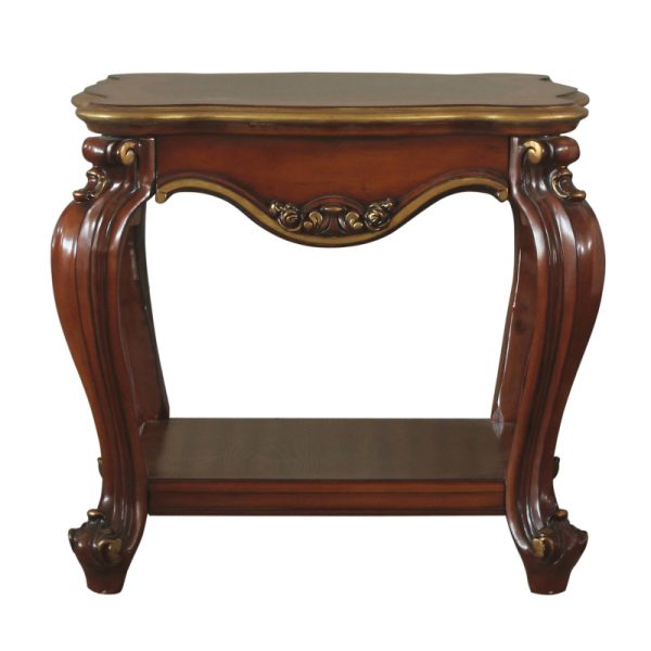 product-open-7ed87ee059e54c9e9e87be607efc008d-goods Honey Oak End Table with Bottom Shelf - Retro Modern Bedside Table Suitable for Small Spaces, Compact Shelf Furniture with Bottom Storage, Assembly-Free Setup for Bedroom,, Dorm, Entryway - Space-Saving