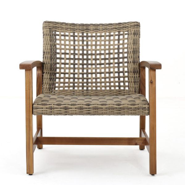 product-open-7eea0a56b0854dbba48eb17c1fc78411-goods Outdoor Acacia Wood Wicker Club Chairs with Acacia Wood Frame, 2pcs Set