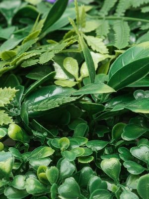 Faux Boxwood Hedge 20X20In for Garden Privacy Ivy Fence Interior Wall Decor, 8pcs 3D Greenery Foliage Screen Backdrop Interlocking Grid Panels