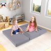 product-open-7ff378b1707b4906882ee38fc4666e47-goods COSTWAY Modular Play Sofa, Transformable Foam Sofa Set with Suede Fabric Cover, High-Density Foam, Modular Sofa, Furniture for Playroom