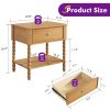 product-open-800f37ae4e4e40b5acf0042b48c41662-goods PAPAJET Solid Wood Nightstand with Drawer Walnut Bedside Table Mid Century Bedroom Furniture Single or Set of 2 Options
