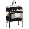 Height-Adjustable Baby Changing Station on Wheels - Compact Design, Two Storage Drawers, Quality - Portable And Space-Efficient Nursery Organizer for Infants And Newborns