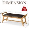 product-open-80d118d36a8e4e10b12681826305846d-goods 1pc 51Inch End of Bed Bench | Solid Wood Frame, Fabric Upholstered Ottoman Bench for Entryway, Bedroom, Hallway, Living Room, Modern Style
