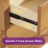 product-open-80f388867f224e60aeb2ea83944e9587-goods PAPAJET Solid Wood Nightstand with Drawer Walnut Bedside Table Mid Century Bedroom Furniture Single or Set of 2 Options