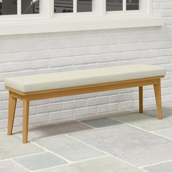 product-open-810690c5f87b4997a2fcd3108a050b5b-goods Stylish Outdoor Bench with Soft Cushion, Premium Acacia Wood, Perfect for Patio, Garden, or Yard, Chic Beige Finish