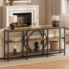 product-open-812355cd566046d18059a6d0319e35f3-goods Industrial Farmhouse Console Table - Extra Long 66.9 Inch Narrow Sofa Table with 3-Tier Reclaimed Wood Shelves & Sturdy Metal Frame, Space-Saving Storage Cabinet for Entryway, Hallway, Living Room - Easy Assembly, 50lb/Shelf Capacity, Entryway Organizer | Industrial Chic | Elevated Metal Legs