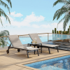 XH103 Recliner Collection Featuring 2 Cozy Chairs And 1 Robust Table, Made from Long-Lasting Textilene Fabric And Iron Tubing for Outdoor Leisure
