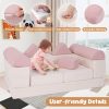 product-open-8265bdf430ce4b5698910c7dd57db97b-goods COSTWAY Modular Play Sofa, Transformable Foam Sofa Set with Suede Fabric Cover, High-Density Foam, Modular Sofa, Furniture for Playroom