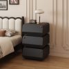 product-open-82abc180a412441197353e181f152994-goods Modern Stackable Nightstand, 1set Double-decker Locker. Modular Bedside Table, Minimalist Black & White Storage Drawer, Space-Saving Accent Furniture for Bedroom & Living Room, Silent Soft Close Rails, Scratch-Resistant PU Finish, Easy Assembly