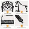 [2pcs Set] Antique Bronze Black Cast Aluminum Rustproof Outdoor Lounge Chair Classical Patio Park Single Chair Set Lightweight and Durable Iron Furniture Set
