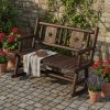 MULTIGOT 2-Person Carbonized Wood Rocking Bench with Ergonomic Seat & Arms - Rustic Log Design Heavy-Duty Outdoor Loveseat Rocker Chair, 400lb Capacity, Smooth Rocking Mechanism, All-Weather Resistant for Backyard, Porch