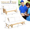 product-open-836571250a4c4ccb8af93237424246d0-goods COSTWAY Outdoor Transformable Couch Bed Sturdy Wooden Adjustable Piece with Thick Red Cushion
