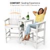 product-open-83e24b77438643108fd0c610be659aed-goods 2pcs High-legged Adirondack Chair Set, All-weather High-density Polyethylene (HDPE) Bar Stool, Outdoor Chair with Double Tray and Parasol Opening, Suitable for Balconies, Poolside, Backyards, and Patios.
