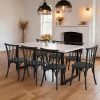 product-open-8440ae7f45984f67bc96fcb5a8ea4c6b-goods Plastic Outdoor Dining Chairs Set of 4/8, Stackable Patio Chairs with Wicker Backrest, Waterproof Indoor Outdoor Kitchen Chairs, 400 Lbs Weight Capacity, Farmhouse Brown/Black/White Wedding Party Banquets Waiting Chairs