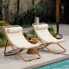 [Outdoor Folding Chair] TREXM 2pcs Outdoor Folding Chair, Rattan-Wrapped Patio Chair with Adjustable Backrest, Thick Cushion, and Detachable Headrest, for the Poolside, Beach, Backyard, Decck, and Camping