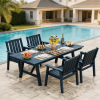product-open-8629e22bf13b42ad8daabd53c8662292-goods 66.9" Outdoor Dining Table for 4-6, HDPE Patio Table with Umbrella Hole, Waterproof All-Weather Rectangular Table for Backyard, Poolside & Garden