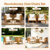 product-open-86aedf46f3c84a7f9d458b7934f9b5e8-goods Outdoor Acacia Wood Club Chair with Modern Square Arms, Patio Chair with Thick Cushion, Adjustable Leveling Feet for Poolside, Backyard And Deck, Beige Cushion