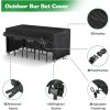 product-open-8885270d23fd4a91a2363e2db914afbf-goods 7pcs Outdoor Bar Height Dining Set Compatible Cover - Heavy-Duty & Windproof All-Weather Table Cover with, Adjustable Fit for Wicker Furniture (Table & 6 Chairs) 76”L x 34”W x 42”H, Oxford Fabric for 7-