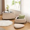 product-open-888e5f6a5d954d78b1c4dc0a68d788d3-goods 29.9"Wide 2 - Piece Upholstered Storage Ottoman Set Footrest Shoe Changing Stool with Metal Legs, Faux Fur Foot Stool Coffee Side Table With Reversible Lid for Living Room Bedroom Entryway. Light Camel
