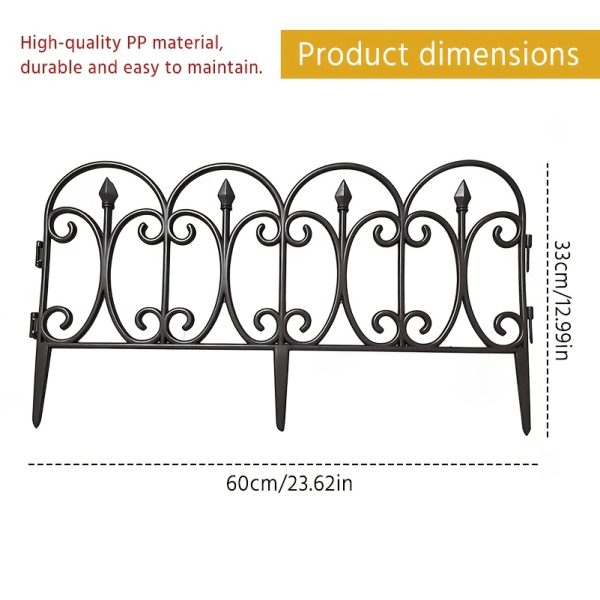 10pcs Set of Novelty Decorative Garden Fence Panels And Edging, Heavy-Duty Plastic Outdoor Landscape Fence Panels with a Finely Finished Surface, Suitable for Outdoor Patios, Yards, Flower Beds And Other Scenes. Easy to Install, The Fence Panels