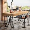 product-open-89f00d653e5a4a508ad793e1d02af447-goods 63" Counter Height Dining Table with Metal Footrest, Rectangular Tall Kitchen Bar Pub Table, Industrial Home Bar Unit for Entertaining, Freestanding, Brown