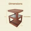 A Bedside Table That Doesn't Require Assembly Bedside Table, Walnut Wood Nightstand, Small Bedside Table with Open Compartment, Tempered Glass Top, Modern End Table for Bedroom & Living Room Furniture