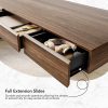 Recording studio furniture Electric Standing Desk with 3 Drawers, 48 Inches Height Adjustable Stand Up Desk, Whole-Piece Board Computer Workstation with 4 Memory Height Settings, Black Walnut
